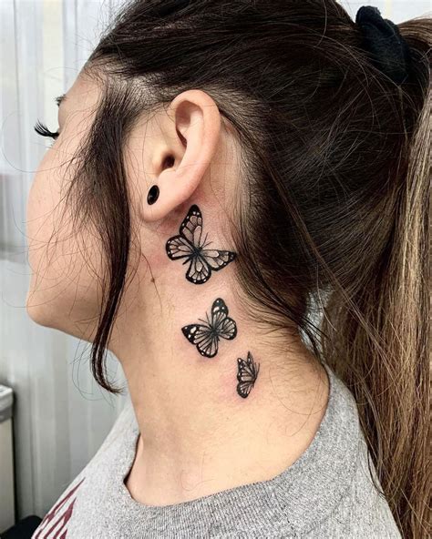 neck tattoos females|female women's side neck tattoos.